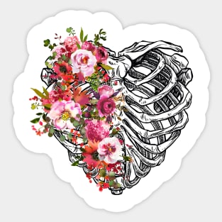 Heart Shape Rib Cage Sticker